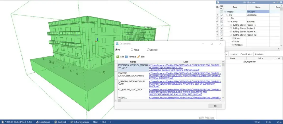 Screenshot of the BIMvision interface