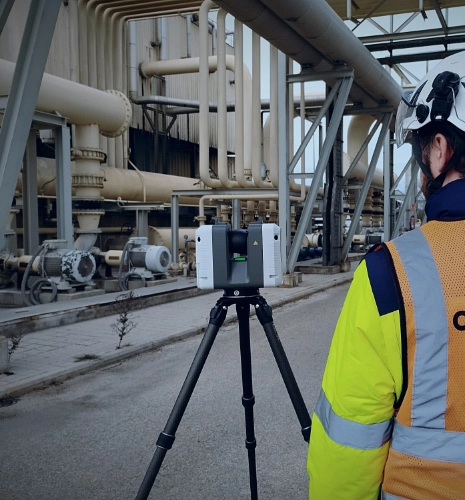 Escaneado láser LIDAR de infraestructura industrial — nube de puntos 3D