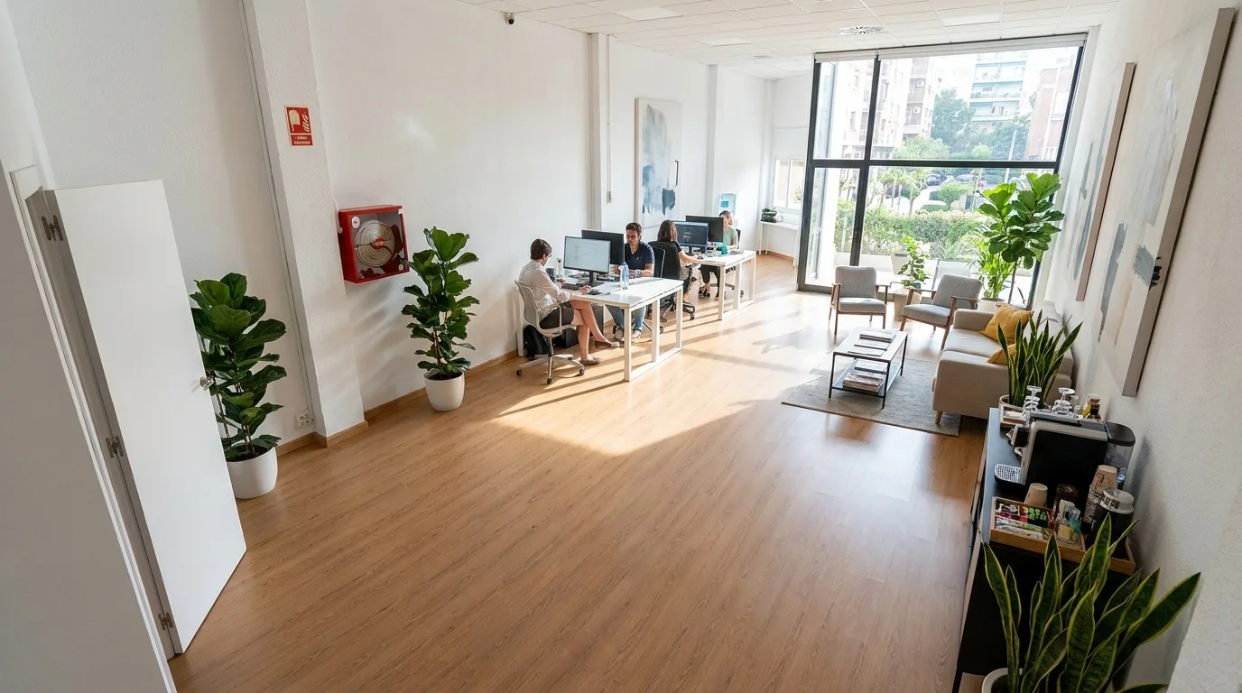 Oficina técnica de LAURIA ESCÁNER en Madrid, equipo trabajando en el procesado de nube de puntos